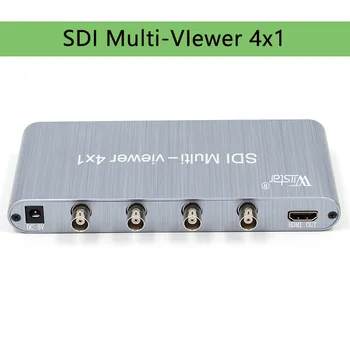 Wiistar SDI Multiviewer 4X1 SDI Anahtarı HDMI SDI 4 HDMI 1 Out 1080 p SD/HD/3G-SDI RS232 için PC Video Konferans TV monitörü