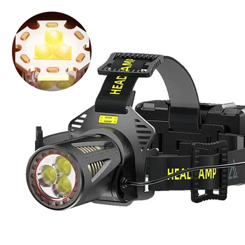 XHP360 sensörü LED far yüksek kalite High-end far alüminyum alaşım başkanı şarj edilebilir Torch balıkçılık el feneri ışık lambası