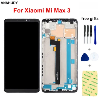 Xiaomi Mi Max 3 için LCD Ekran Dokunmatik Ekran Digitizer Sensörü Cam Meclisi İçin Xiaomi Mi Max 3 Ekran Çerçeve Parçaları İle