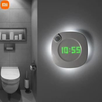 Xiaomi Tuvalet Gece Lambası Saat Pil USB Lamba hareket sensörlü led ışık Banyo yatak odası dolabı Manyetik Lambalar