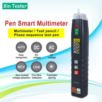 Xın Test Cihazı Dijital Multimetre Kalem Tipi gerilim dedektörü Frekans Diyot Test Cihazı DC AC Kapasite Ölçer XT120A