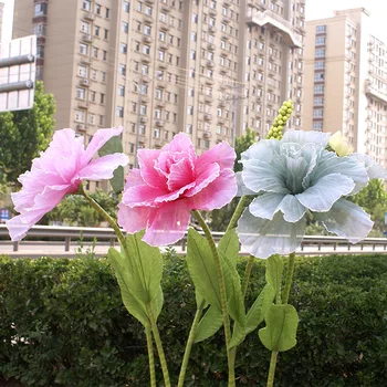 Yapay Büyük ölçekli Keten Şakayık Çiçek Şube Manolya Düğün Yol Rehberi Kemer Arka Plan Dekorasyon Pencere Sahne Fotoğraf Sahne
