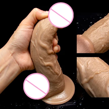 Yapay penis Yumuşak Malzeme Büyük Büyük Strapon Penis Vantuz Seks Oyuncakları Kadın Erkek Kadın Anal Masturbator Yapay Penis Askısı