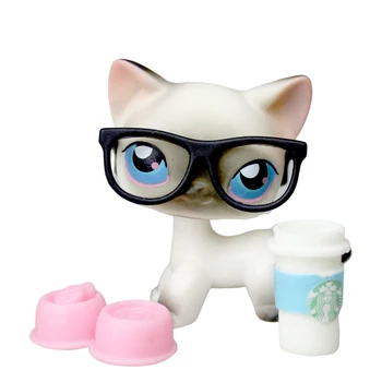 YASMİNE Pet Shop Beyaz Gri Kedi Kitty Gözlük Aksesuarları lps #5