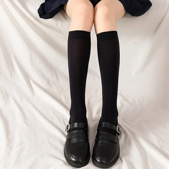 Yaz İpek İnce Buzağı Çorap Kadın Kızlar Japon Tüp Uzun Çorap Kadın Bayanlar Diz Üstü Çorap Seksi Siyah Ten Rengi