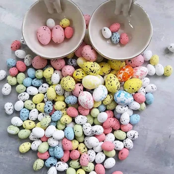 Yeni 20 Adet Köpük paskalya yumurtaları Renkli Sahte Tavuk Kuş Güvercin Yumurta Düğün DIY Çelenk Dekorasyon Çocuklar Hediyeler Parti Dekor Malzemeleri