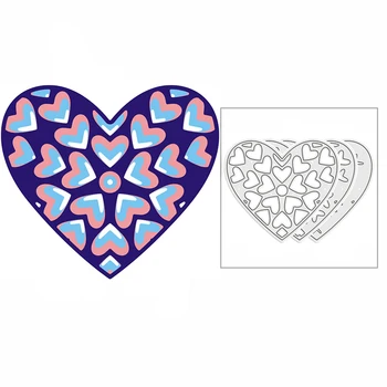 Yeni 2021 Katmanlı Kalpler Kalpler Metal Kesme Ölür DIY Scrapbooking ve Kart Yapımı Dekoratif Kabartma Zanaat Hiçbir Pullar