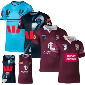 yeni 2023 Avustralya QUEENSLAND QLD MENŞE DURUMU NSW BLUES ev ÖFKELİ Eğitim rugby gömlek çocuk takım elbise rugby forması