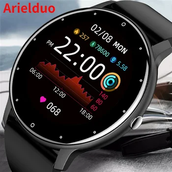 Yeni akıllı saat erkek tam dokunmatik ekran spor spor izle kadın spor su geçirmez bluetooth android ıos smartwatch için ekleyin