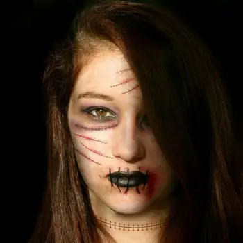 Yeni Cadılar Bayramı Yüz Sticker Dövme Etiket Korkunç Örümcek Web Yara İzi Dövme Etiket Parti Makyaj Yüz Sticker Bronzlaşmaya Yüz Çıkartmalar