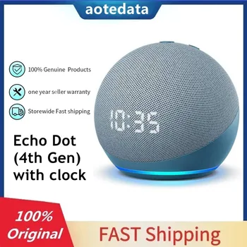 Yeni Echo Dot (4th Gen) saat ile Alexa Ses Asistanı Ses Asistanı Akıllı Ev 4TH Nesil Hub Akıllı Ev