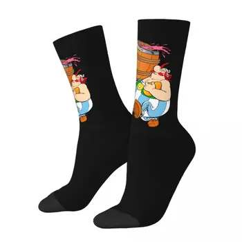 Yeni Erkek Erkek Çorap Komik Asteriks Ve Oburiks Çorap Polyester Anime Karikatür Kaykay kadın Çorap İlkbahar Yaz Sonbahar Kış