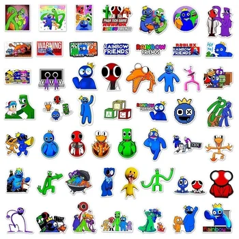 Yeni Gökkuşağı Arkadaşlar 50 adet / takım sticker peluş oyuncak Küçük Mavi Adam Küçük Yeşil Adam çocuk doğum günü hediyesi Dekorasyon Çıkartmaları