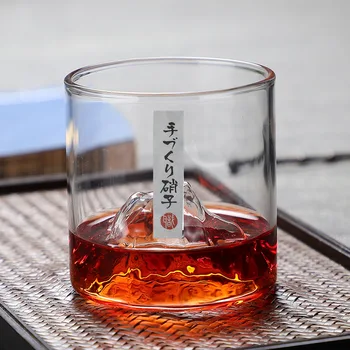 Yeni Japon tarzı viski bardağı çay bardağı dağ fincan şeffaf ısıya dayanıklı cam çay bardağı cam kırmızı şarap şişesi