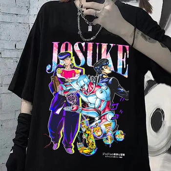 Yeni Josuke Higashikata Jojo Tuhaf Macera Elmas Anime Tişörtleri Harajuku Japonya Manga Streetwear Unisex T-shirt Camisetas