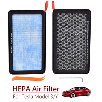 Yeni Kabin Hava Filtreleri Tesla Modeli 3 Model Y HEPA Aktif Karbon Hava Filtresi Klima Filtresi Elemanı Değiştirme Kitleri