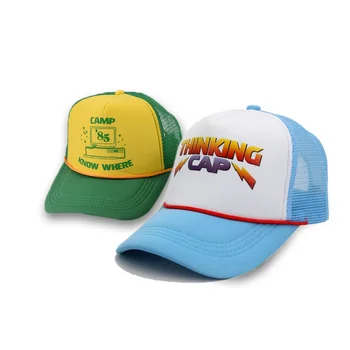 Yeni Kamp Film Stranger Şeyler Sezon 4 Cosplay Kostüm Montauk Dustin Çocuk Şapka Düşünme beyzbol şapkası kamyon şoförü şapkaları Prop Parti