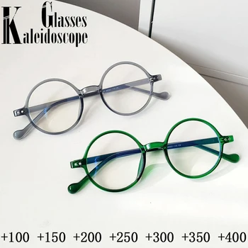 Yeni Klasik Yuvarlak okuma gözlüğü Kadın Erkek Hipermetrop Gözlük Yuvarlak Presbiyopi Diyoptri +100 +150 +200 +250 +300 +350 +400