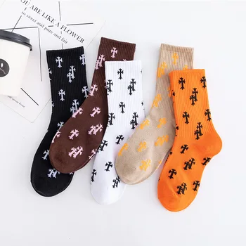 Yeni Kore Harajuku Çorap Kadın Nakış Çapraz Sevimli Şeker Moda Basit Kore Aşk Desen Pamuk Çorap Bahar Ve Yaz