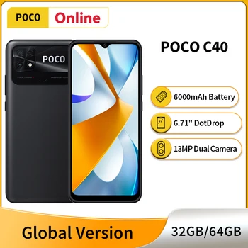 Yeni Küresel Sürüm POCO C40 C 40 Octa Çekirdek Cep Telefonu 6000mAh Büyük Pil 6.71 