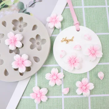 Yeni Mini Çiçek Sakura silikon kalıp DIY Pişirme Çikolata Fondan Kil Kalıp Pişirme Araçları Reçine Kalıp Kek Dekorasyon Aksesuarları