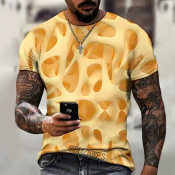 Yeni Moda Moda erkek Yaz Kısa kollu Üç Boyutlu Desen 3d baskılı tişört Sokak Kısa Kollu Açık Kamp.