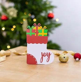 Yeni Noel çorap hediye kutusu metal Kesme Ölür Şablonlar DIY Scrapbooking Kağıt / fotoğraf Kartları Kabartma Ölür
