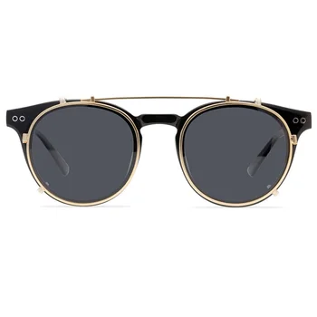 Yeni Plastik Titanyum Moda Çift Lensler Açılabilir Tasarımcı Erkek Güneş Gözlüğü Vintage Sürüş Glasse