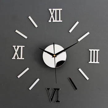 Yeni Saat İzle Duvar Saatleri Horloge 3d Diy Akrilik Ayna Çıkartmaları Ev Dekorasyon Oturma Odası İğne