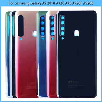 Yeni Samsung Galaxy A9 2018 A920 A9S A920F A9200 Pil arka kapak Arka Kapı 3D Cam Panel Konut Case Kamera Lens Değiştirin