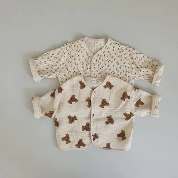 Yeni Sonbahar Hırka Uzun Kollu pamuklu bluz Bebek Giyim El Yapımı Çiçekler Toddler Kız Örgü Ceket Çocuk Giysileri Bebek Kız Kazak