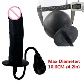 Yeni Süper Büyük Şişme büyük yapay penis büyük Anal plug (Max 10.6 cm), Şişme Yapay Penis Pompası, Titreşimli Penis, Butt plug anal topları