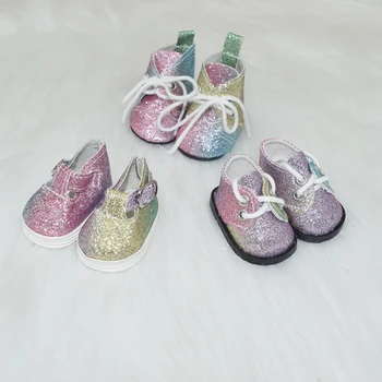 Yeni Varış Mini 3 renk 20 cm Bebek Ayakkabı Bebek Giyinmek Aksesuarları 5 cm parlak pembe deri ayakkabı