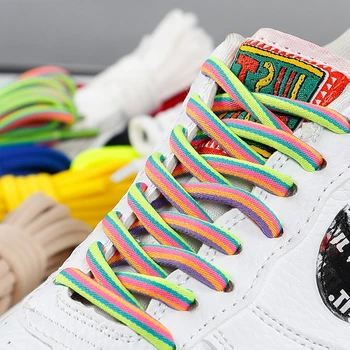 Yeni Yuvarlak Ayakabı Katı Gökkuşağı Klasik Martin Çizme Ayakkabı Bağı Rahat Spor Çizmeler ayakkabı Dantel Sneaker Ayakkabı Bağcıkları Dize