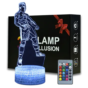 Yenilik aydınlatma 3D Illusion LED lamba Futbol Modeli gece ışıkları Çocuklar İçin yatak odası dekorasyon yaratıcı hediye
