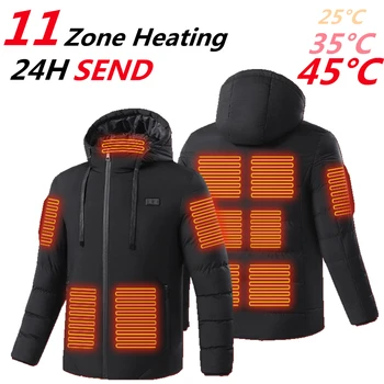 YENİ 11 alan ısıtmalı ceket erkek ceket yelek kadın Parka ceket kış sıcak USB elektrikli ısıtmalı açık yelekler kamp avcılık için
