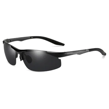 YENİ moda güneş gözlükleri Erkekler Marka Tasarımcısı balıkçılık Sürüş UV400 Vintage Polarize Kare Metal Çerçeve Erkek güneş gözlüğü Oculos