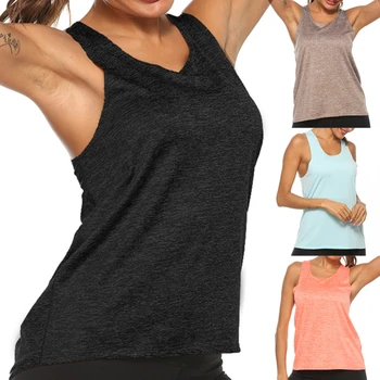 Yoga bluzu Kadın Spor Gömlek Hızlı Kuru Spor Gömlek Çapraz Geri Spor Üst kadın Spor Gömlek Kolsuz Spor Üst yoga yeleği