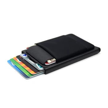 YUECIMIE Ince Pop-out RFID Metal kart tutucu Ince Alüminyum Cüzdan Esneklik Geri Kılıfı KIMLIK Kredi kart tutucu Seyahat Kart Sahibi