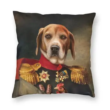 Yumuşak Sevimli Beagle Köpek Portre Atmak yastık Örtüsü Dekorasyon Kare Komik Köpek minder örtüsü 40x40cm Yastık Kılıfı oturma Odası