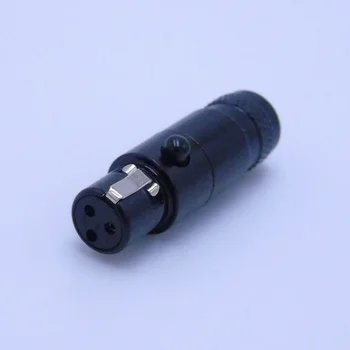 Yüksek kaliteli siyah 10 adet/grup mini xlr 3 pin dişi Ses mikrofon konektörü TA3FSH-B Mini XLR Konektörü Çelik Kabuk ile 105B