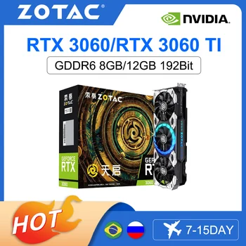 ZOTAC Yeni RTX 3060 RXT 3060 TI 8GB 12GB Grafik Kartı GDDR6 192-bit 8Pin 8NM NVIDIA Oyun GPU Ekran Kartları Ekran Kartı