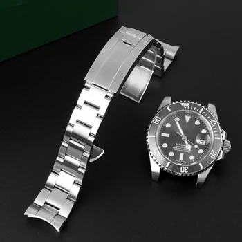 çelik kayış için uygun Rolex saat kayışı çelik bant siyah su hayalet Yeşil Su Hayalet dalgıç serisi saat zinciri 20mm