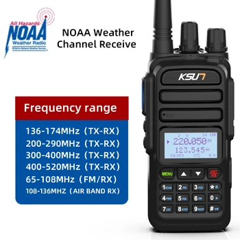 Çok bantlı Radyo NOAA Hava Bandı Alıcısı Amatör İletişim Taşınabilir Amatör Radyolar Kablosuz Set Cihazı İki Yönlü Telsiz Walkie Talkie