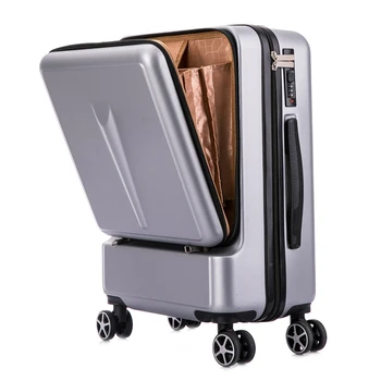 Çok fonksiyonlu bavul 20/24 inç iş seyahat bagaj ön açılış bilgisayar şifre çantası yatılı bagaj taşımak