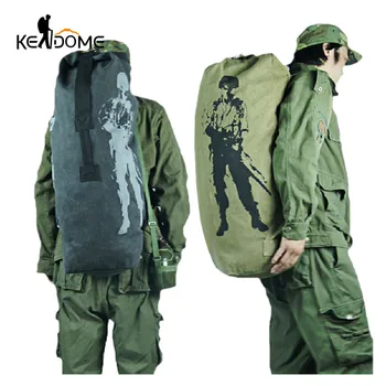 Çok işlevli Tuval Taktik Sırt Çantası Sırt Çantaları Askeri askeri çanta Erkek Kadın Açık Katlanabilir Seyahat Yürüyüş Kamp Çantası XA549YL