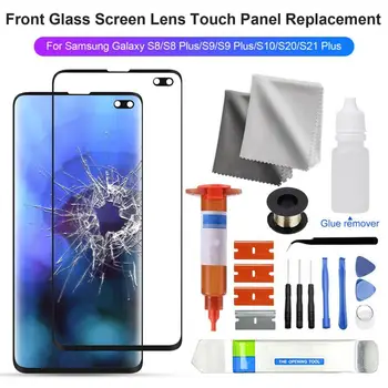 Ön Cam ekran lensi Dokunmatik Panel Değiştirme tamir kiti UV Tutkal ile Samsung Galaxy S8/S8 Artı/S9/S9 Artı/S10/S20 / S21 Artı