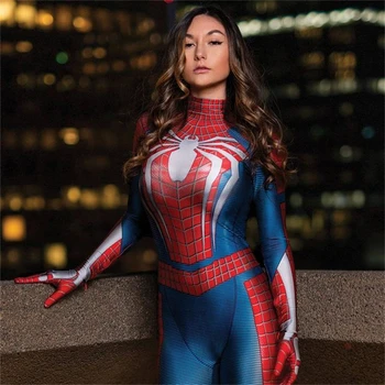 Örümcek Yetişkin Kadın Kız Hizmetçi Seksi Zentai Çocuk Çocuk Bodysuit Tayt Takım Elbise Süper Kahraman Eşofman Cadılar Bayramı Cosplay Kostüm Tulum