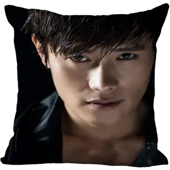 Özel Kpop Lee Byung hun Baskılı Kare Yastık Kılıfı 40x40cm, 35x35cm Bir Tarafı Saten Yastık Kılıfı Özel Logo