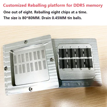 Özelleştirilmiş Bellek Reballing Şablon Kiti İçin DDR5 DDR5X DDR4 DDR3 DDR6 Bellek Reballing Konumlandırma Platformu Topu Dikim Masa